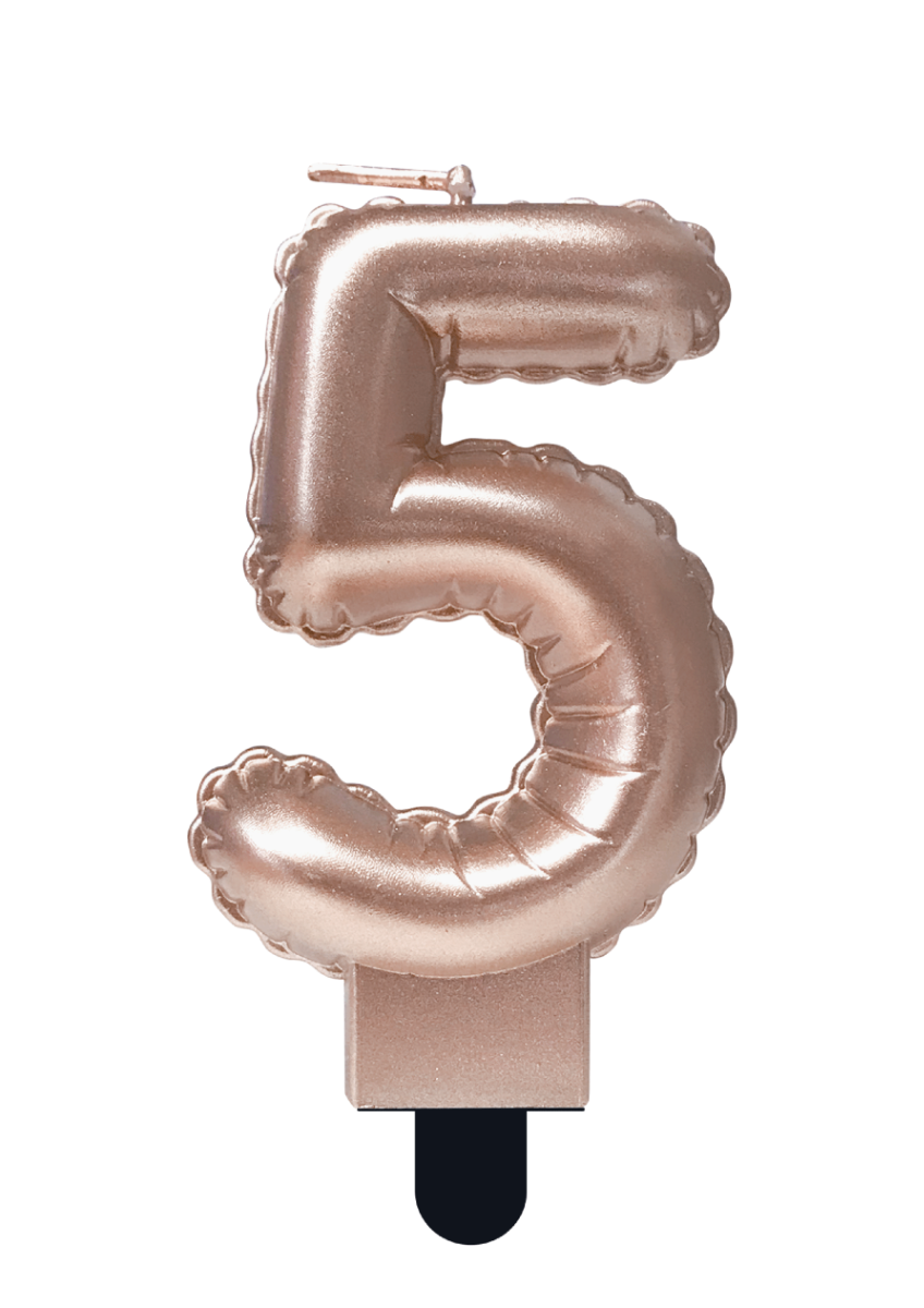 Cijferkaars Folie Ballon Vorm - Ros&eacute; -  5