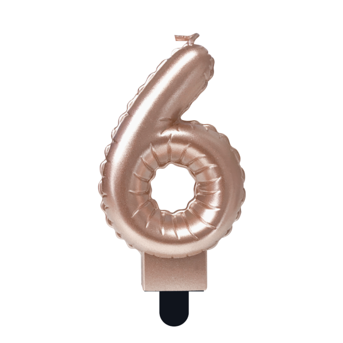 Cijferkaars Folie Ballon Vorm - Ros&eacute; -  6