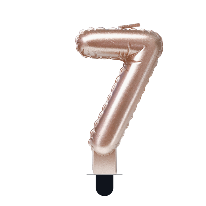 Cijferkaars Folie Ballon Vorm - Ros&eacute; -  7
