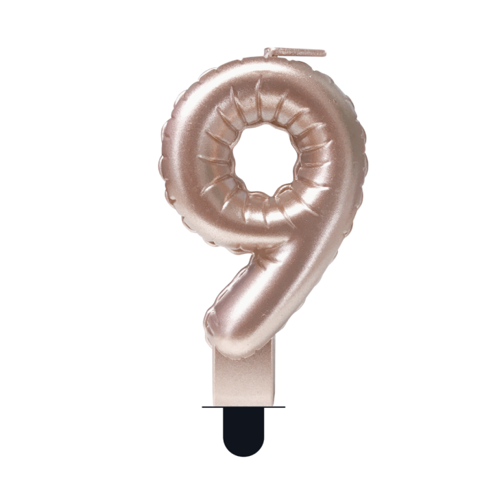 Cijferkaars Folie Ballon Vorm - Ros&eacute; - 9