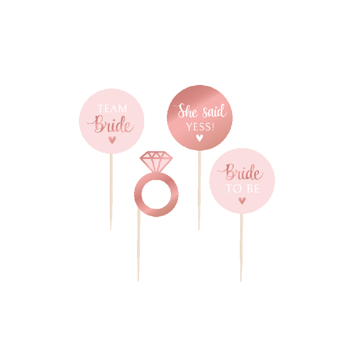 Bride To Be  - Cocktail Prikkers - Ros&eacute; - 16 stuks