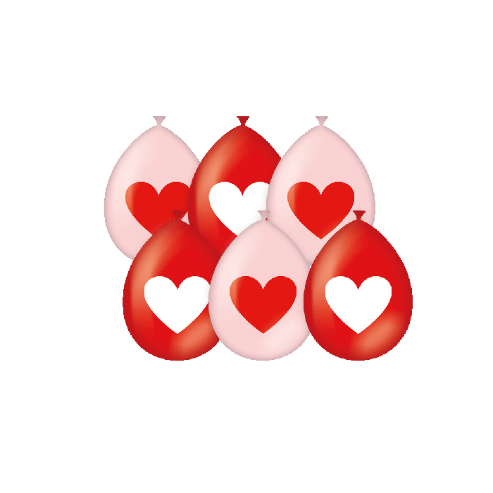 Love Ballonnen - Valentijn  - Rood-Roze - 6 stuks