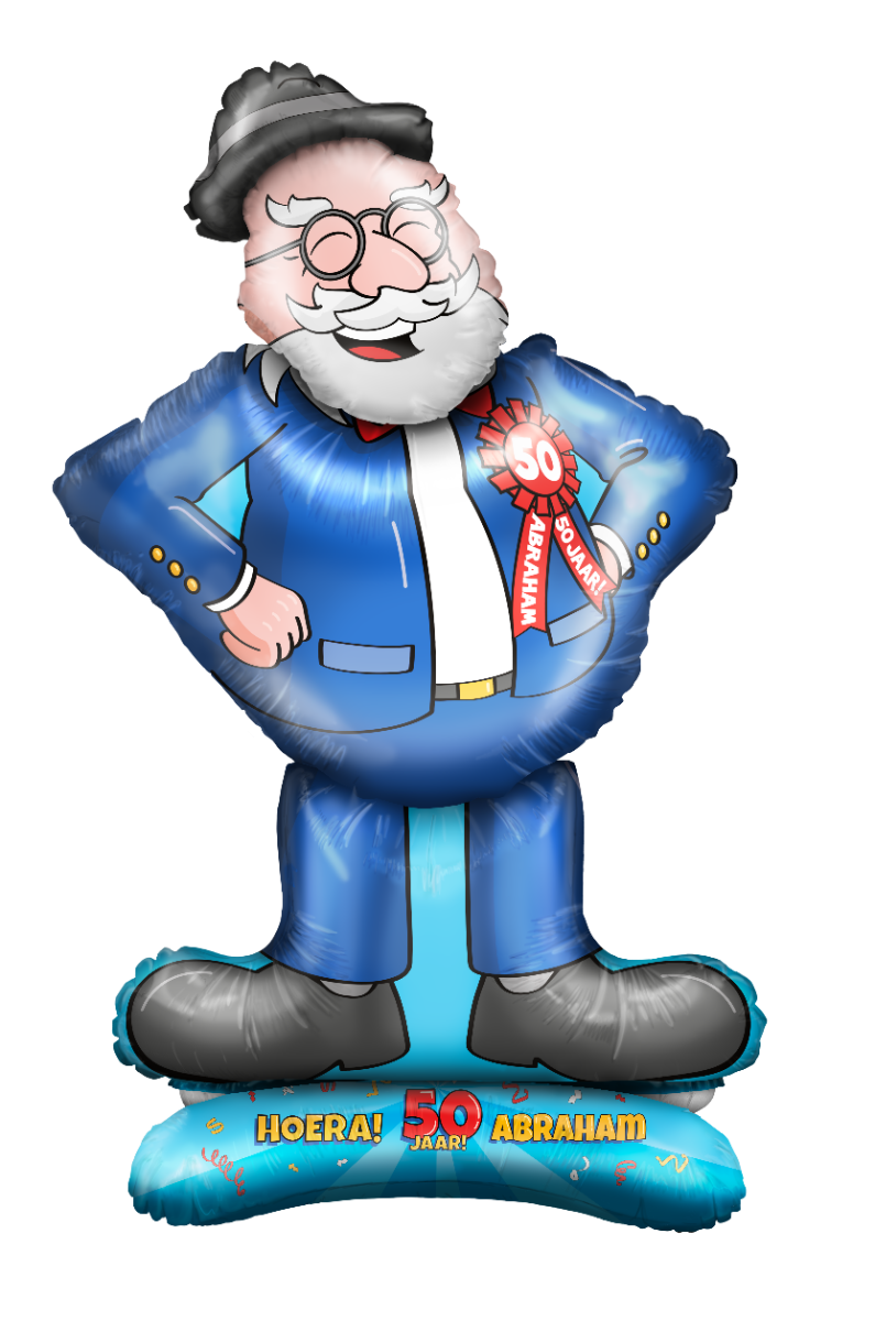 Abraham Opblaaspop 50 Jaar &ndash; 90 cm Staande Folieballon voor Verjaardag