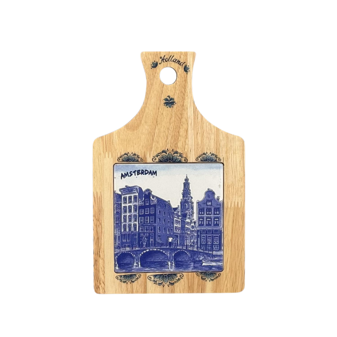 Souvenir Kaasplank Delftsblauw - Amsterdam - Keramiek 
