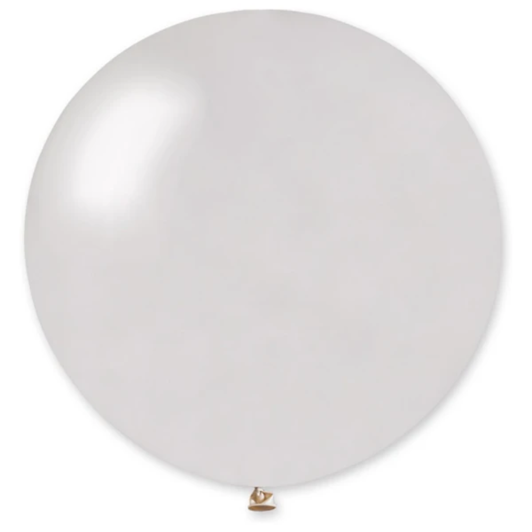 Topballon Latex - Metallic Wit - 80 cm 