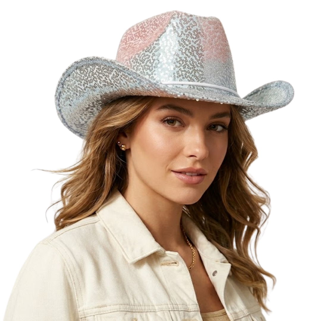 Cowboyhoed - Glitter Zilver - Volwassenen 