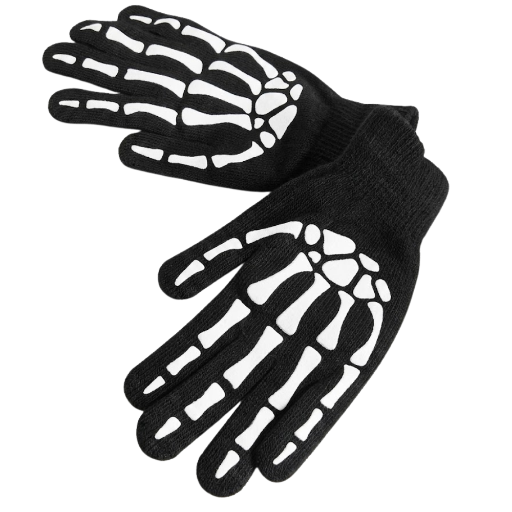Skelet Handschoenen - Volwassenen - Zwart 