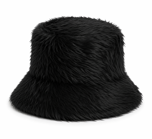 Bucket Hat Pluche - Zwart - Volwassenen