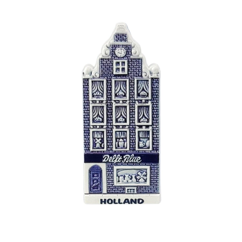Koelkastmagneet - Polystone -  Delftsblauw Huisje - Holland