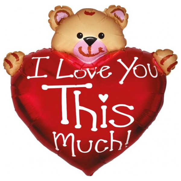 Folieballon - Bear Love Much - 77cm - Helium- en Luchtvulling 
