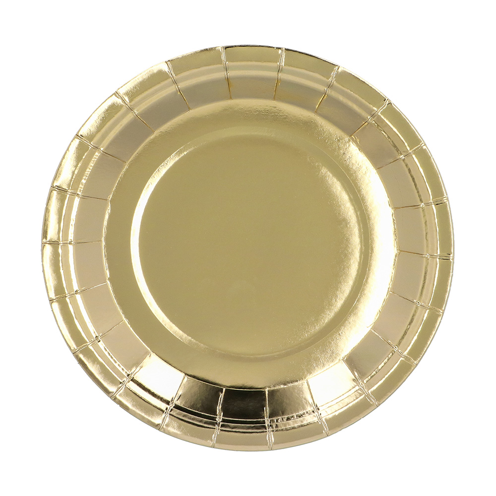 Gouden Papieren Party Bordjes  - 6 stuks - 23 cm