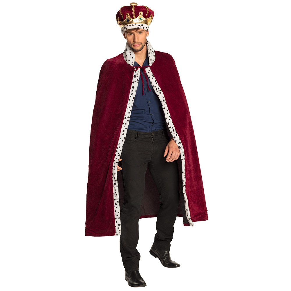 Set Majesteit - Koningsmantel - Rood - Volwassenen