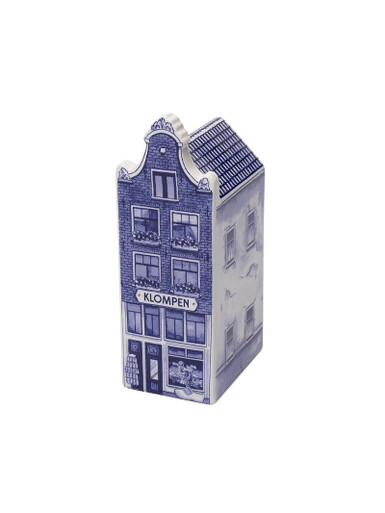 Delfts Blauw Grachtenhuis - Klompen - Keramiek - 14 cm