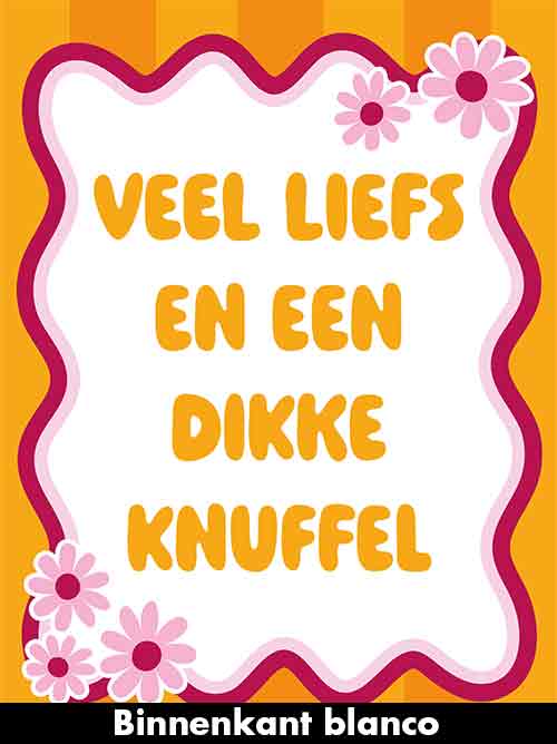 Wenskaart XL - Veel Liefs Dikke Knuffel - Met Envelop