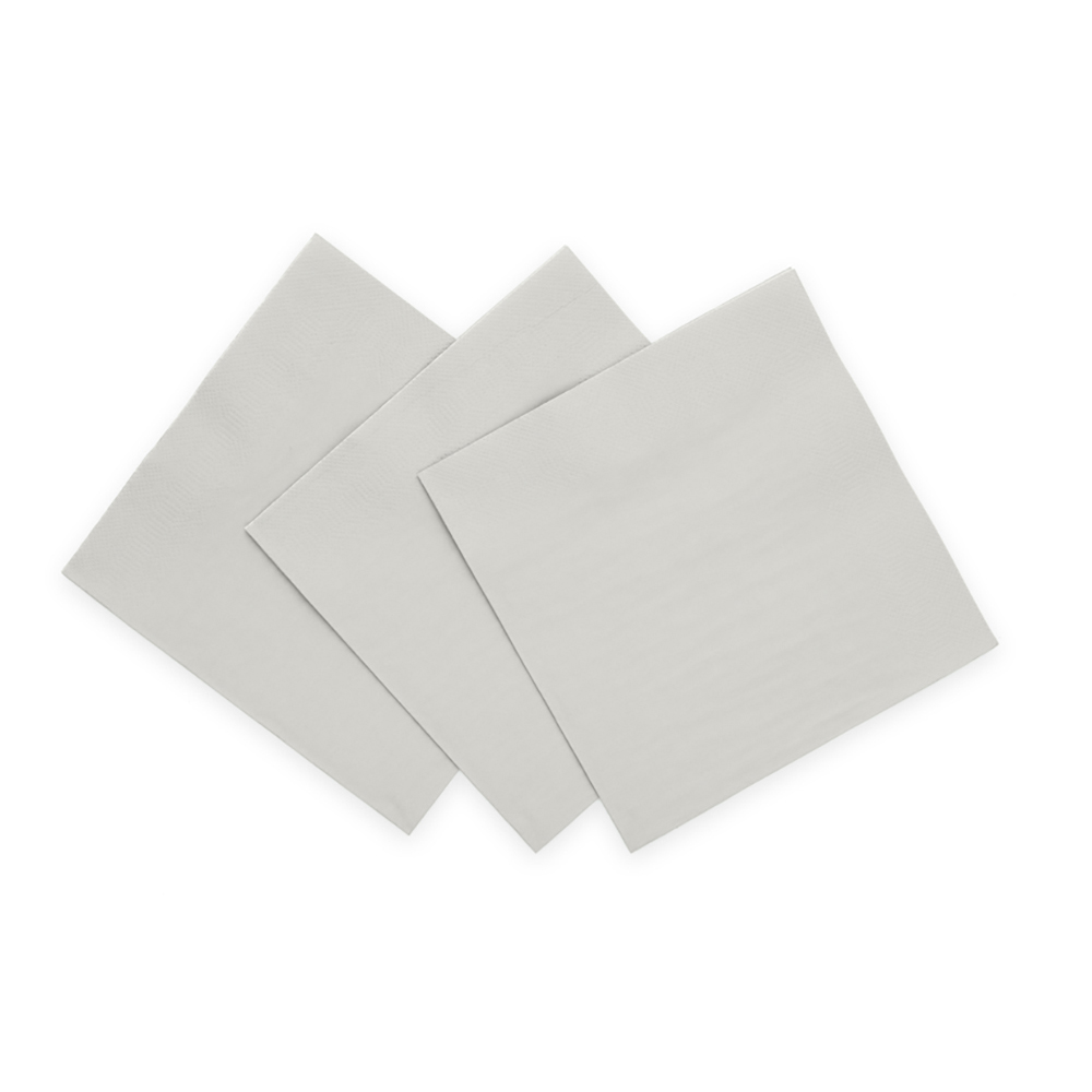 Papieren Servetten Zilver &ndash; 20 Stuks &ndash; 33x33 cm &ndash; 3-Laags