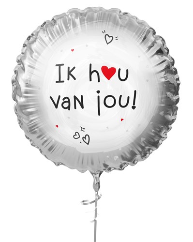Folieballon - Ik Hou Van Jou - 45 cm - Helium- en Luchtvulling