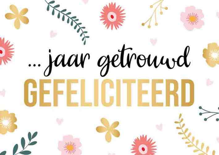 Wenskaart Daisy Jaar Getrouwd Gefeliciteerd