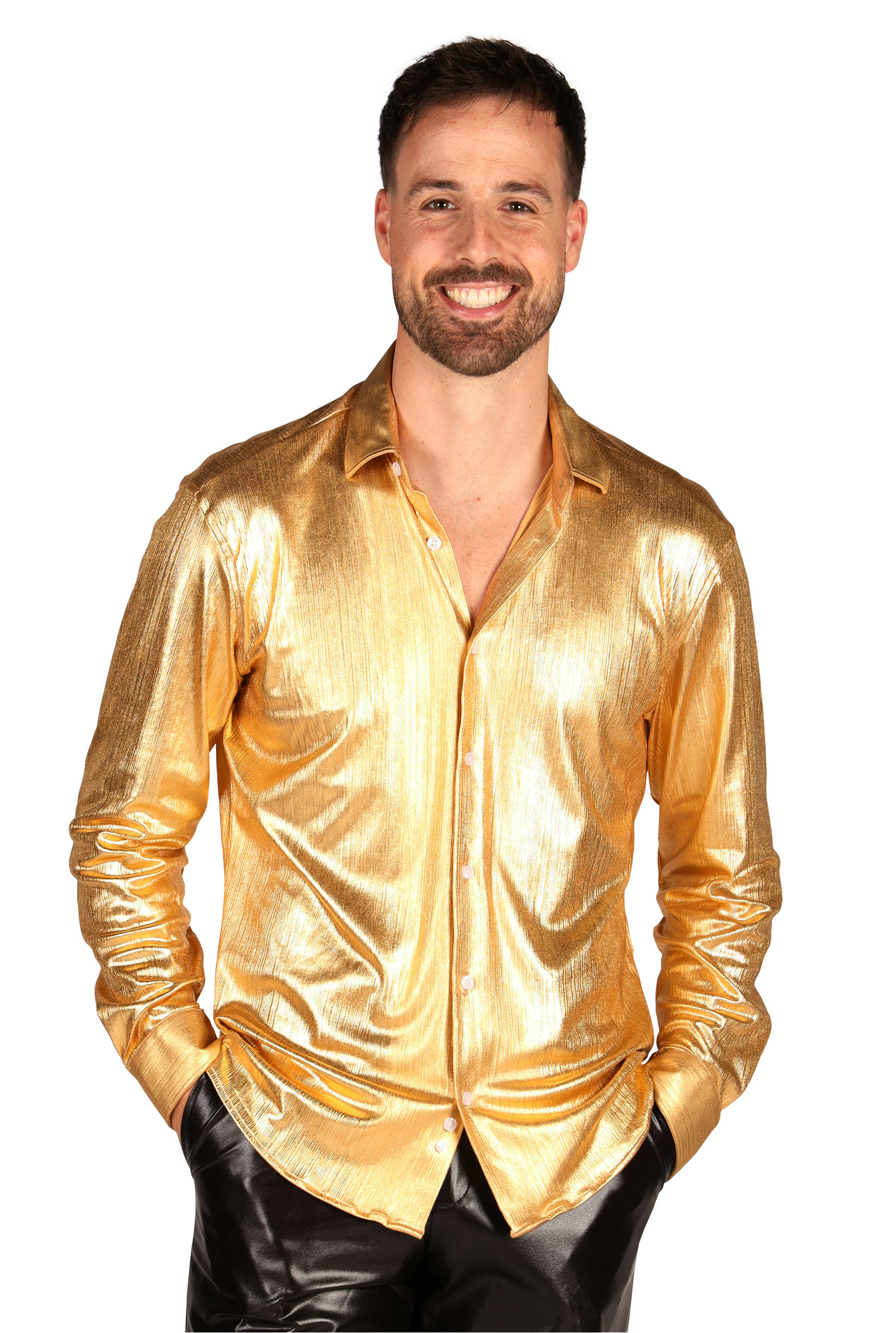 Blouse Goud - Shining Star - Jaren 80 en 90 Disco - Heren
