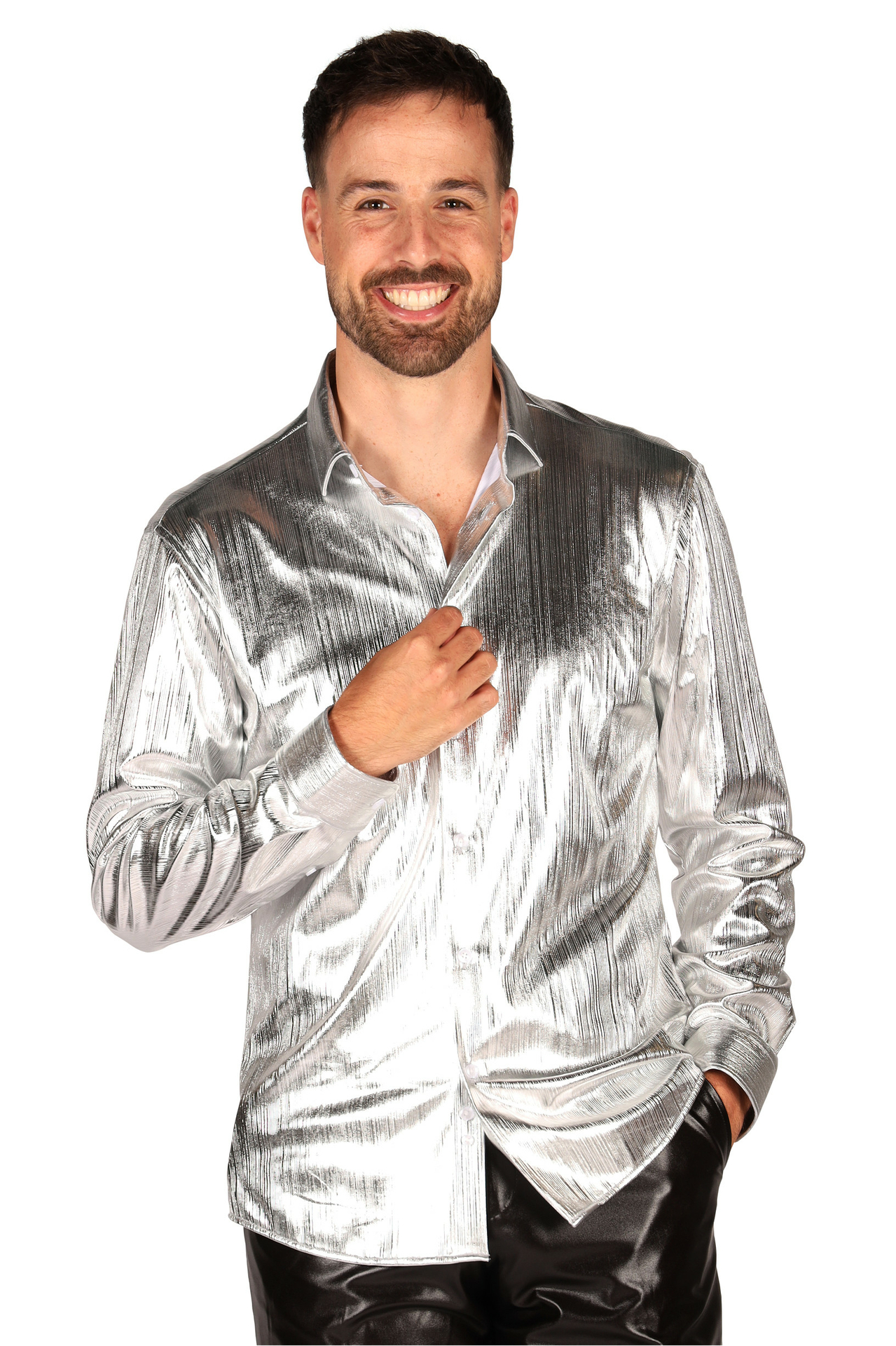 Blouse Zilver - Shining Star - Jaren 80 en 90 Disco - Heren