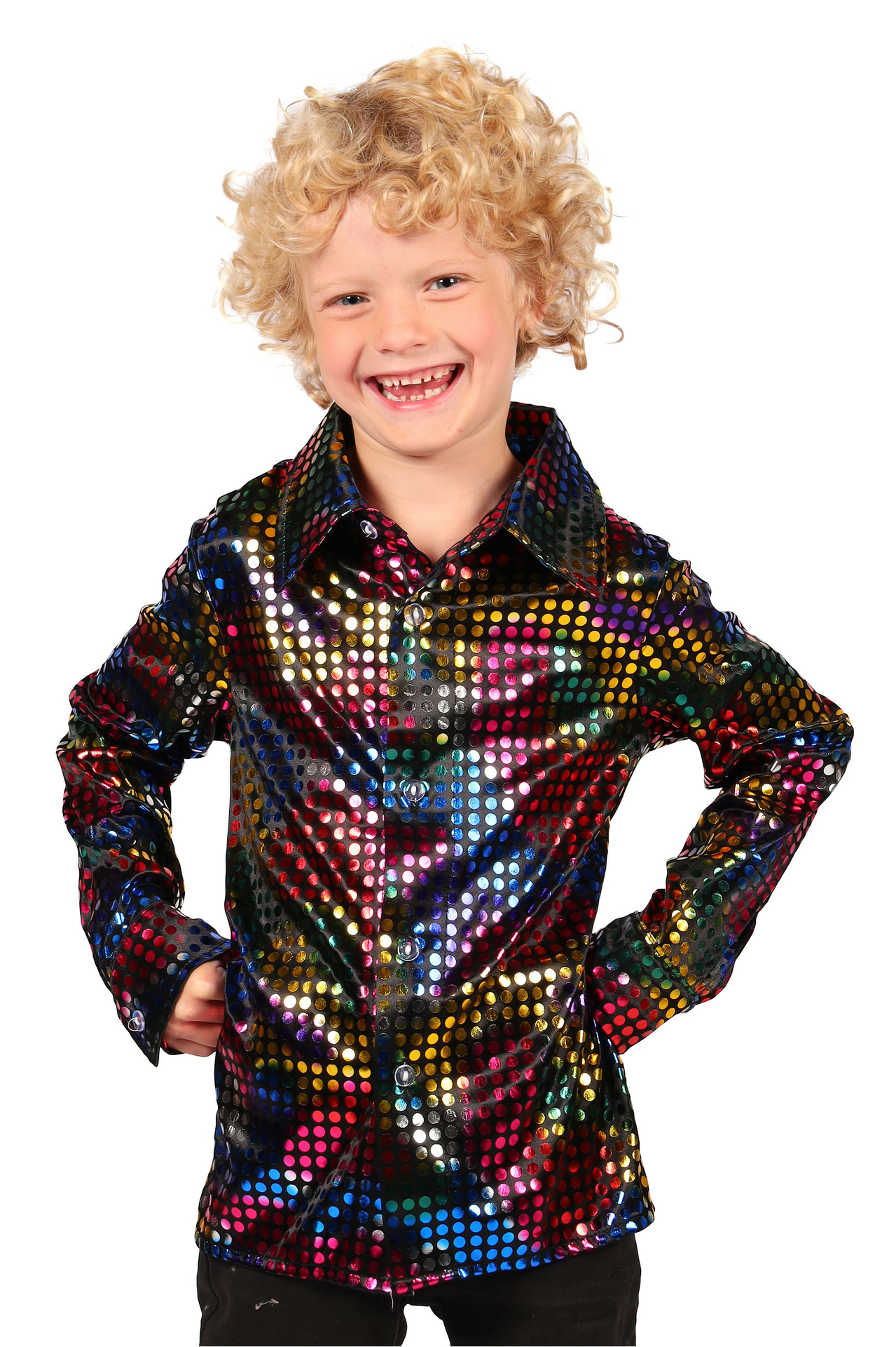 Shirt Disco Zwart - Jaren 80 & 90 - Kinderen