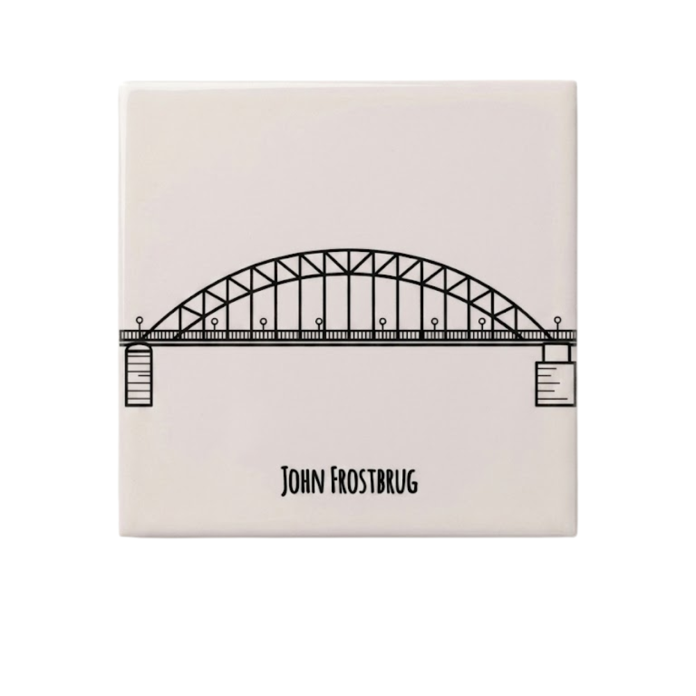 Tegeltje John Frostbrug Arnhem - Souvenir - 15x15 cm
