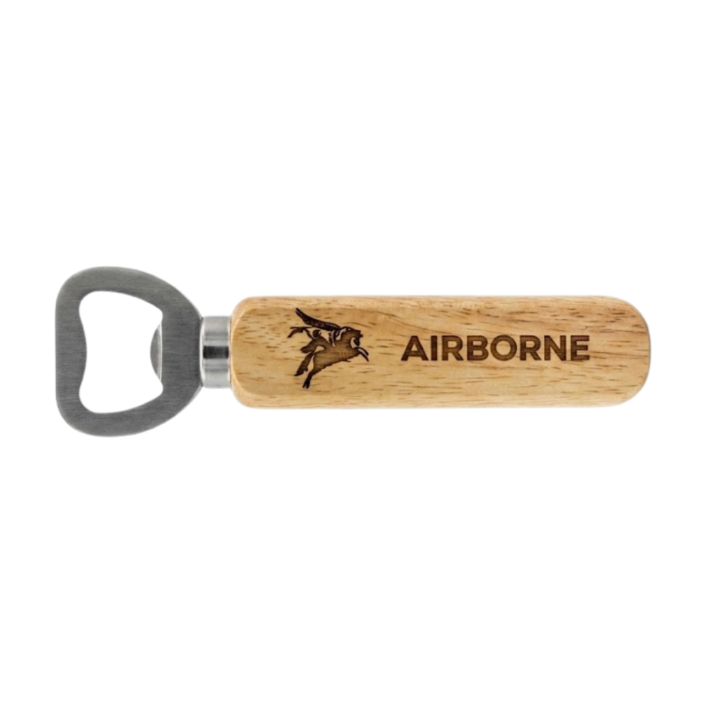 Airborne Flesopener van Beukenhout &ndash; Pegasus Gravering