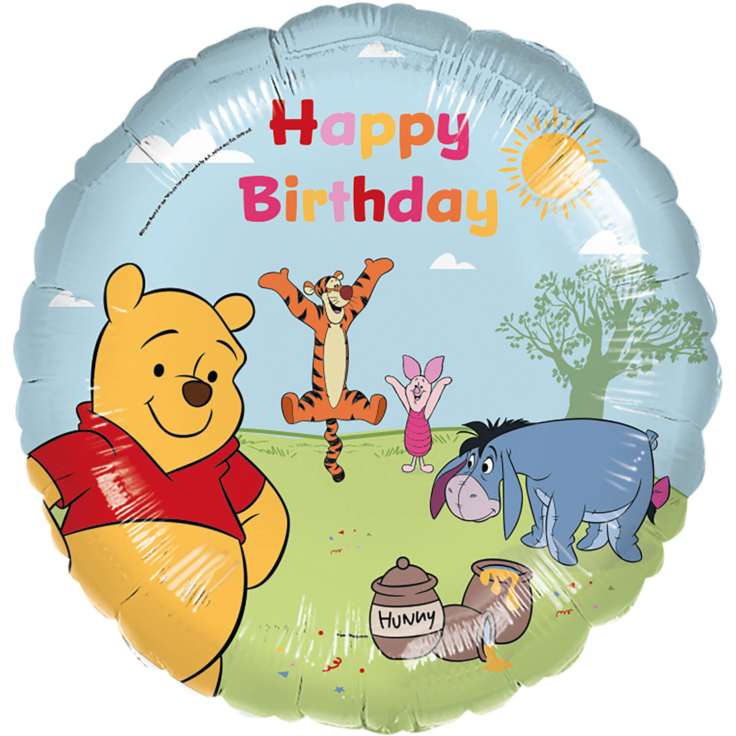 Folieballon - Happy Birthday - Winnie The Pooh - 45 cm - Helium- en Luchtvulling