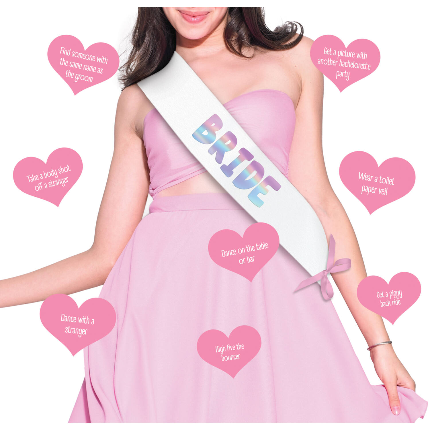 Sjerp Vrijgezellenfeest - Bride To Be - Opdrachtstickers - Wit-Roze