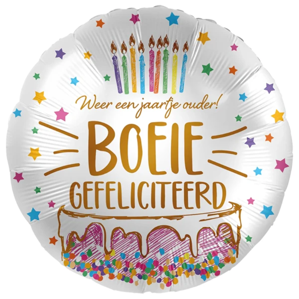 Folieballon Gefeliciteerd - Boeie Gefeliciteerd  - 45 cm - Helium- en Luchtvulling