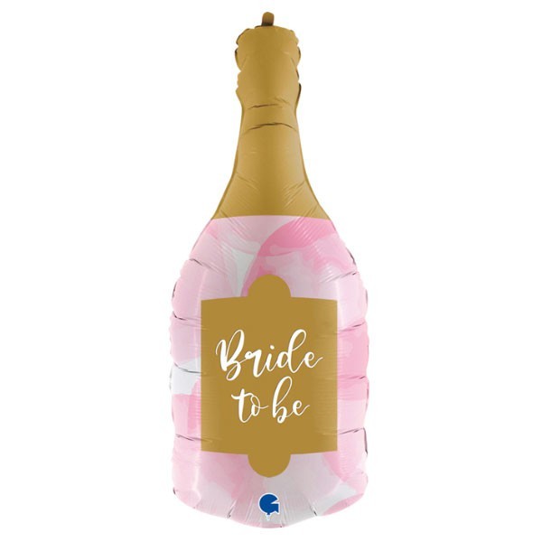 Folieballon Champagnefles - Bride To Be - 91 cm - Helium- en Luchtvulling