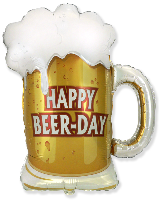 Folieballon - Happy Beer-Day  - 68 cm - Helium- en Luchtvulling