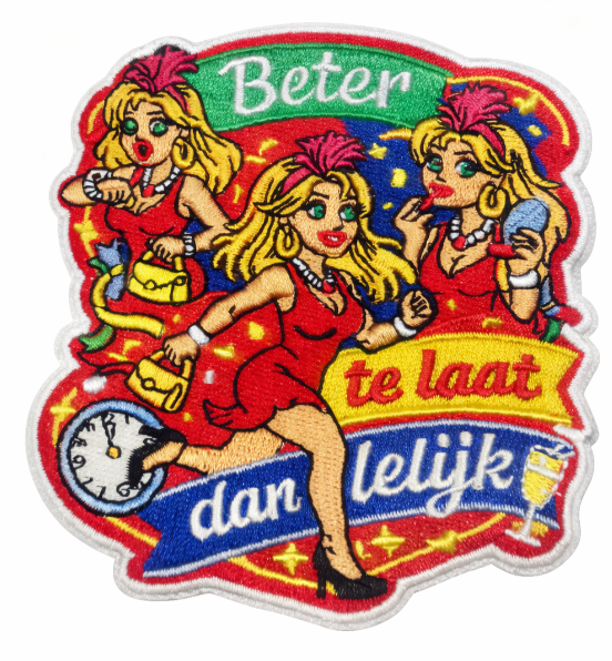 Embleem Huusse - Strijkembleem - Beter Te Laat