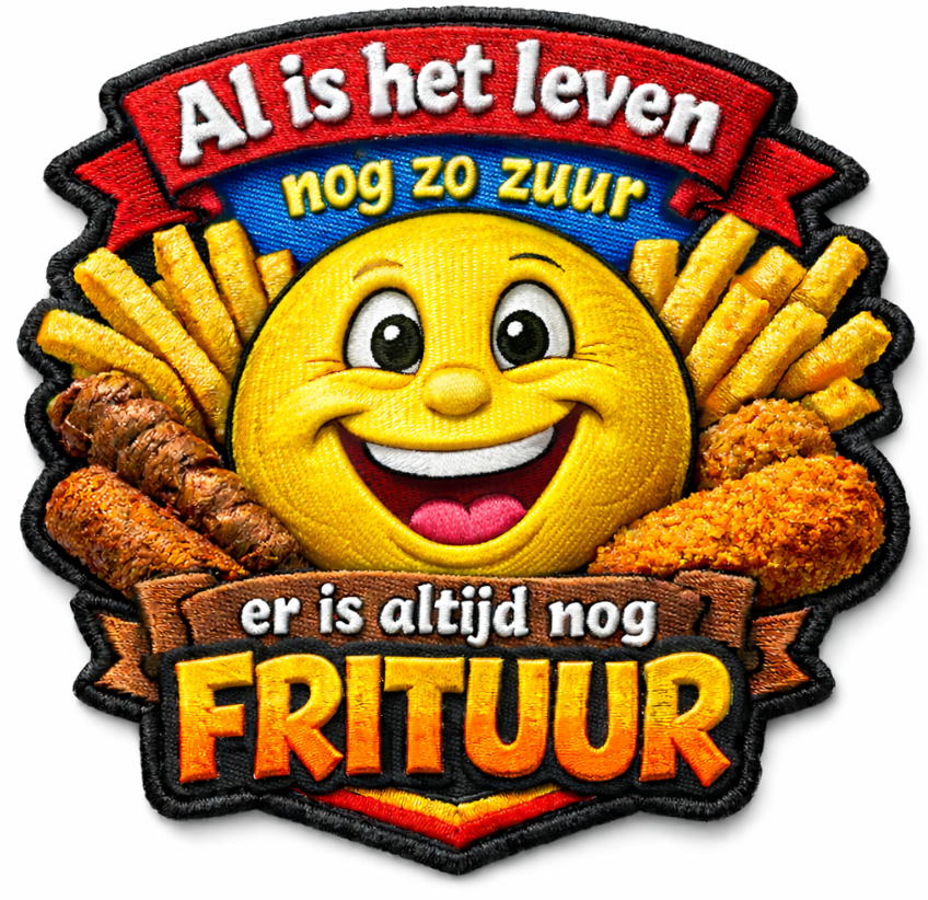 Embleem Huusse - Strijkembleem - Frituur