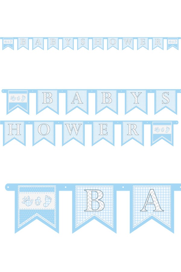 Babyshower blauw letterslinger