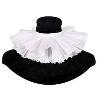 Pieten kraag wit Basso, met kant afgewerkt