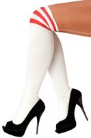 Sokken Gestreept - Lieskousen - Wit-Rood Sokken Gestreept - Lieskousen - Wit-Rood