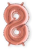 Folieballon Cijfer Luchtvulling - Rosé Goud - Cijfer 8 - 35 cm Folieballon Cijfer Luchtvulling - Rosé Goud - Cijfer 8 - 35 cm