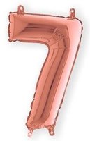 Folieballon Cijfer Luchtvulling - Rosé Goud - Cijfer 7 - 35 cm Folieballon Cijfer Luchtvulling - Rosé Goud - Cijfer 7 - 35 cm