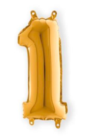 Folieballon Cijfer Luchtvulling - Goud - Cijfer 1 - 35 cm Folieballon Cijfer Luchtvulling - Goud - Cijfer 1 - 35 cm