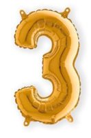 Folieballon Cijfer Luchtvulling - Goud - Cijfer 3 - 35 cm Folieballon Cijfer Luchtvulling - Goud - Cijfer 3 - 35 cm