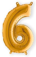 Folieballon Cijfer Luchtvulling - Goud - Cijfer 6 - 35 cm Folieballon Cijfer Luchtvulling - Goud - Cijfer 6 - 35 cm