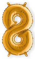 Folieballon Cijfer Luchtvulling - Goud - Cijfer 8 - 35 cm Folieballon Cijfer Luchtvulling - Goud - Cijfer 8 - 35 cm