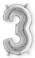 Folieballon Cijfer Luchtvulling - Zilver - Cijfer 3 - 35 cm Folieballon Cijfer Luchtvulling - Zilver - Cijfer 3 - 35 cm