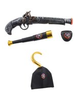 Piratenset 4-delig - Pistool - Verrekijker - Ooglapje - Haak