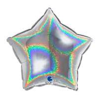 Folieballon Ster - Zilver Glitter - 46 cm Folieballon Ster - Zilver Glitter - 46 cm