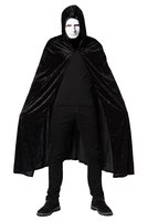 Halloween Cape - Capuchon Velours - Zwart - Volwassenen Halloween Cape - Capuchon Velours - Zwart - Volwassenen