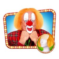 Clownspruik - Kaalkop Bassie Met Oranje Haar Clownspruik - Kaalkop Bassie Met Oranje Haar