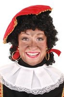 Pieten Pruik Zwart - met Staartjes - Verstelbaar - Dames