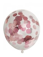 Confetti Ballonnen Transparant - Rosé Goud Confetti - 6 stuks - 30 cm Confetti Ballonnen Transparant - Rosé Goud Confetti - 6 stuks - 30 cm