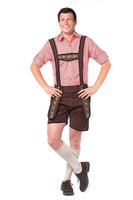 Lederhosen Johann - Donkerbruin - Kort - Imitatie Suède Lederhosen Johann - Donkerbruin - Kort - Imitatie Suède